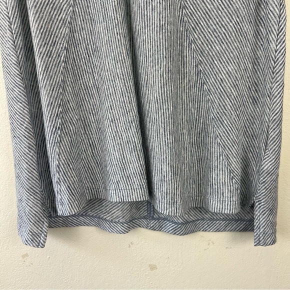 Sigrid Olsen 100% Linen Gray Diagonal Striped Crossover Sleeveless Top - Picture 4 of 8
